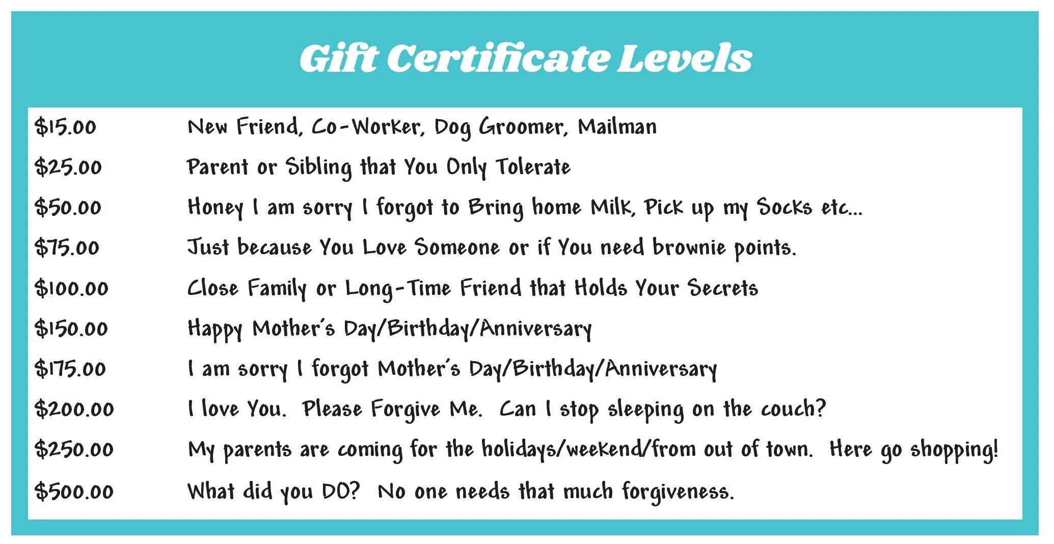 Gift Certificate (Pick Amount) - Image 3
